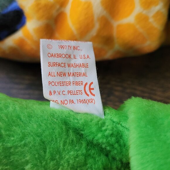 Ty Beanie Babies Rainbow Smoochy Frog Scaley The Lizard PVC Pellets Vintage NWT - Picture 10 of 10